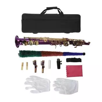 Саксофон-сопрано BB Key Sax Прямой деревянный духовой инструмент для начинающих игроков среднего уровня Студент