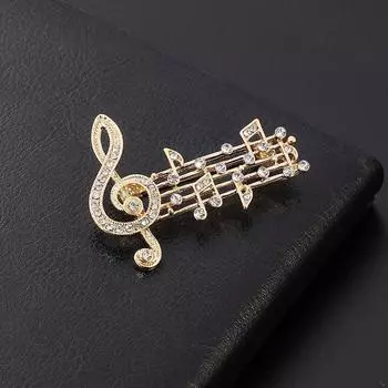 Саксофон Тромбон Женская брошь Брошь Музыкальные инструменты Значок в корейском стиле Брошь с нотным станом Gold Music Score