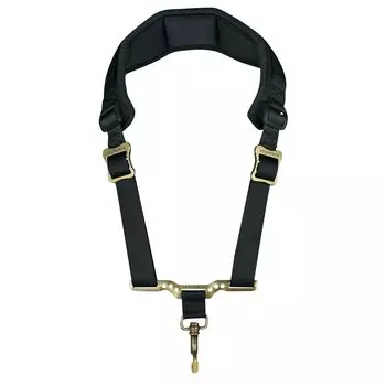 Saxophone Neck Strap Soft Thick Padding and Metal Hook with Rubber Metal Weight Spreader [adorence] (Upgraded Ring) - Black,