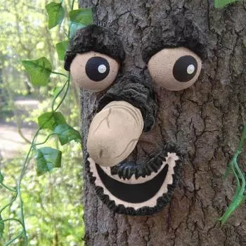 Sayelo Bark Face Tree Monster-лицевые украшения, лицо старика, дерева, забавный креативный реквизит, художественный декор