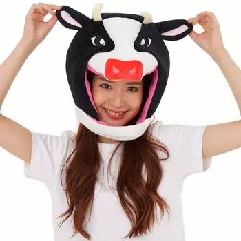 SAZAC флисовая кепка Kigurumi Deluxe для взрослых животных, свободный размер 2021 г., зодиак [корова]