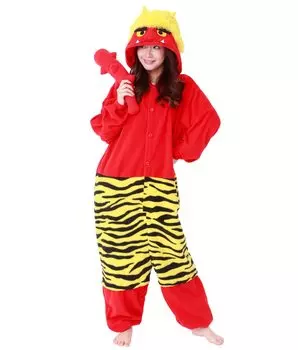 SAZAC флисовый кигуруми красный они взрослый один размер подходит большинству RD 2729