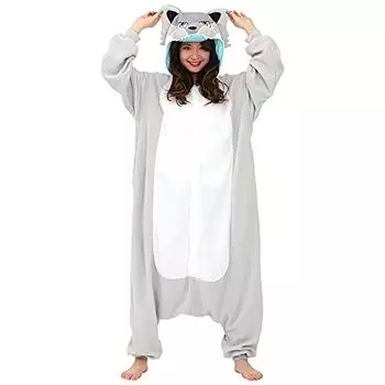 SAZAC Silver Wolf Kigurumi - Комбинезон Onesie Костюм на Хэллоуин (Один размер)
