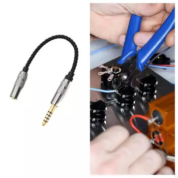 Сбалансированный переходной кабель «папа» 4,4 мм на стерео «мама» 3,5 мм, удлинитель, портативный, премиум-класса чёрный