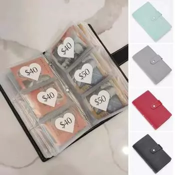 Сберегательная книга Challenge Book PU кожаная сумка для карт 96 бит держатель для карт однотонная сумка для карт на открытом воздухе красный