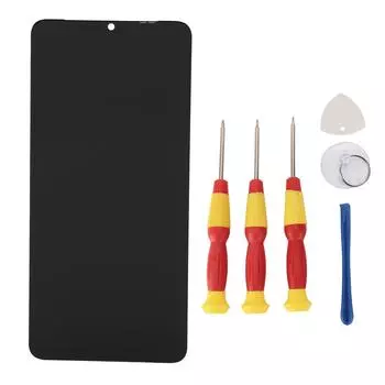 Сборка экрана мобильного телефона с инструментами для ремонта. Быстрый отклик, яркий цветной сенсорный ЖК-дисплей. Ремонт.
