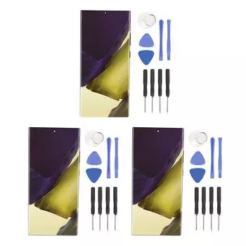 Сборка экрана телефона Органический светодиодный сенсорный ЖК-дисплей с рамкой и сканером отпечатков пальцев Gold