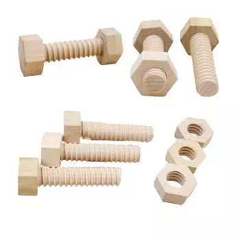 Сборка деревянных винтов и гаек, обучающая игрушка, раннее образование, деревянные Монтессори, практические занятия по сопоставлению фигур, учебные пособия для детей