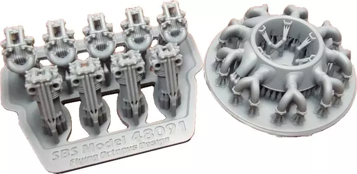 SBS Model Bristol Bulldog Engine Upgrade Without Rocker Cover Plastic Model Parts SBM48091 1/48 (For Airfix)
