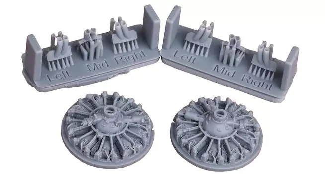 SBS Model Tracker Engine Exhaust Pipe Detail Set Пластиковые детали для модели SBM72087 1/72 S-2F & (для Хасэгавы) (Самолет)