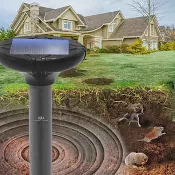 SC06 Солнечный отпугиватель ласок, змей и кротов с вибрацией зуммера Single Pack чёрный