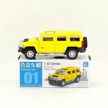 Scale H3 143 Alloy Car Model With Inertia Drive For Kids Decoration Gift Yellow