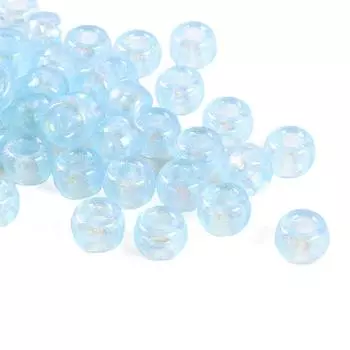 Scallion Pink Pony Beads Dreadlocks Large Hole Bucket Beads Transparent Beaded Loose Beads Diy Beads Necklace Accessories 50 pieces