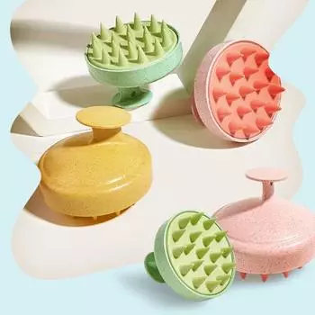 Scalp Brush High Elasticity Massage Skin Lightweight Round Head Hair Care Massage Washing Tool for Home Use зелёный
