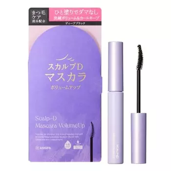 Scalp D Mascara Volume Up (Deep Black) Fluffy Volume Removes with Hot Water Curl Keep Upwards Separate [Eyelash Care Ingredients/Paraben/Alcohol/Fiber