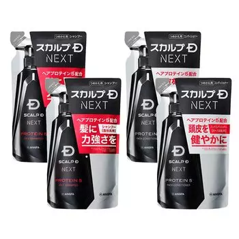Scalp D Next Protein 5 Scalp Шампунь Сменный набор из 4 х 2 кондиционера для жирной кожи Anfa [Оптовая закупка] Мужской (Шампунь и 2)