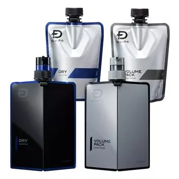 Scalp D Шампунь со сменным держателем Сухой набор для сухой кожи Аминокислоты Сделано в Японии Anfa Мужской + 4 предмета (Шампунь и Кондиционер) Квази-лекарство