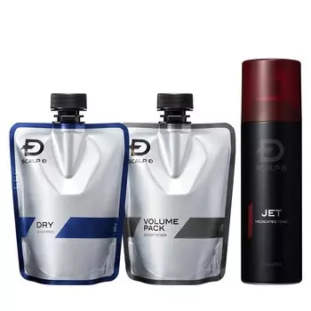 Scalp D Шампунь Замена Сухой Набор Кондиционер Рост Волос Для Сухой Кожи Аминокислота Сделано в Японии Мужской 3-х Частей (Шампунь и & Агент) Квази-лекарство