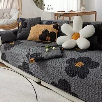 Scandinavian Cotton Sofa Cushion All Year Round General Fabrics Cushion Minimalist Modern Non-Slip Cushion Sofa Cover Backrest Towel Cotton Macchiato Oolong Custom shot here