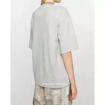 Scandinavian Fashion Heavy Weight Cotton Loose T-shirt Light blue In Stock S
