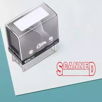 SCANNED Self Inking Rubber Stamp Custom Colop Office Stationary P20 Mini Stamper 14 mm x 38 mm фиолетовый