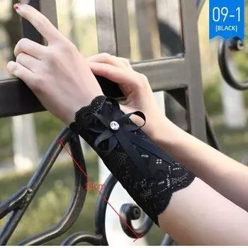 Scar Covering Female Lace Half Finger Arm Sleeve Bows Section 09-1 (one) All yards