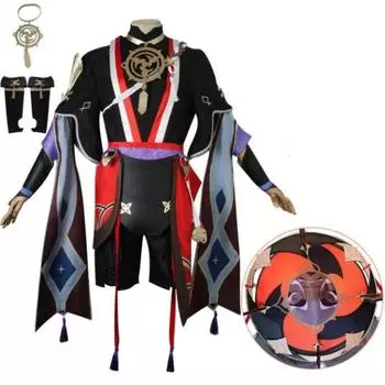 Scaramouche Косплей Аниме Игра Воздействие Костюм Шляпа Обувь Парик Хэллоуин Косплей Костюм Scaramouche XS бежевый