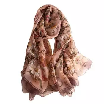 Шарф для женщин Модный шарф с цветочным принтом Шарфы для женщин Легкий весенне-летний женский шарф большого размера 135*190 см 135*190cm розовый