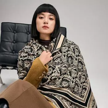 Шарф, шарф с принтом бога солнца, теплая зимняя шаль высокого качества 180 красный