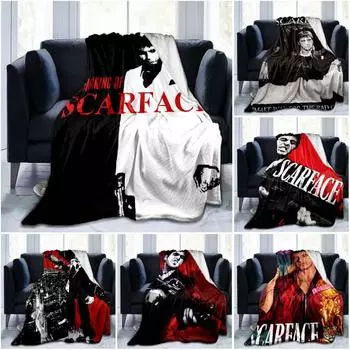 SCARFACE MOVIE для пеших прогулок, пикника, толстое одеяло, модное покрывало, флисовое одеяло 75x90cm