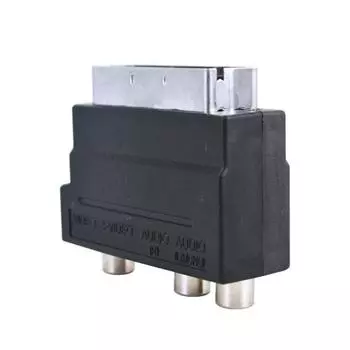 ~ SCART Male to 3 RCA Female Adapter TV DVD Reorder Input Output Switch Converte