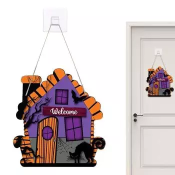 Scary Halloween Wooden Sign Funny Halloween Ornament Decoration Halloween Hanging Tag Home 1pc