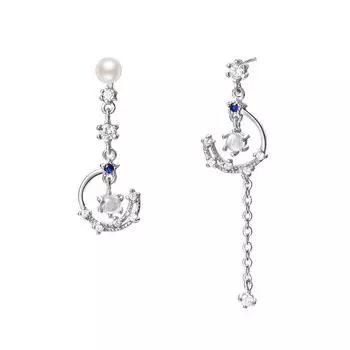 Scattered In The Galaxy Asymmetric Tassel Women s Earrings Oil Painting Earrings Elf Earrings Retro