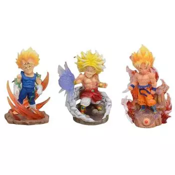 Сцена демона Вегета Гоку Бройль Супер Сайян Аниме Ручная работа Dragon Ball Q версия Модель