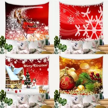 Сцена из белого снега и рождественский гобелен со снеговиком для спальни, гостиной, фоновое украшение, подвесная ткань 100x75cm