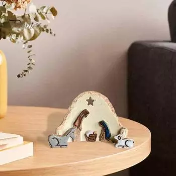 Сцена Рождества Христова смоляная фигурка Иосиф Дева Мария животное Иисус рождение хлева статуя скульптура домашний офис настольное украшение орнамент 1pc