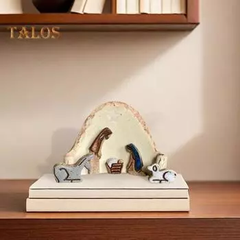 Сцена Рождества Христова смоляная фигурка Иосиф Дева Мария животное Иисус рождение хлева статуя скульптура домашний офис настольное украшение орнамент 1pc