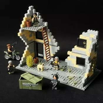 Сцена руин Опасные здания Руины Военные здания Сборка игрушек Ожесточенные бои Заброшенные здания