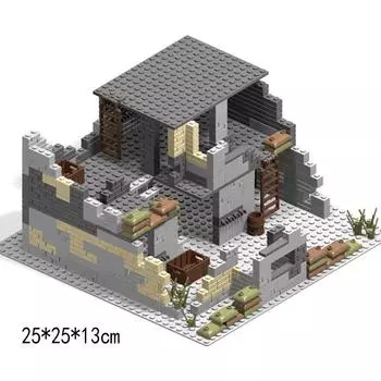 Сцена Защиты Здание Sentinel Военный Строительный Блок Игрушка Сборка Гильдии Война Здание