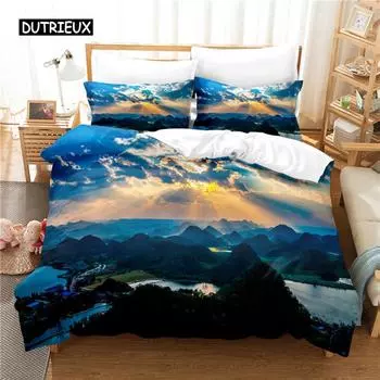 Scenery Bedding Set Duvet Cover Set 3d Bedding Digital Printing Bed Linen Queen Size Bedding Set Fashion Design EU single(135x200cm)