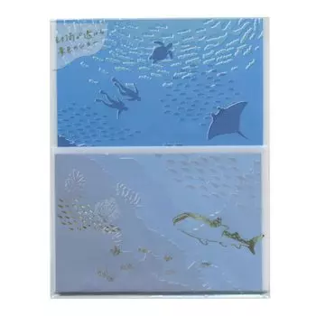 Scenery letter set with transparent envelope and Tracing foil envelope included TL065 [Sea fish] paper, stamping,