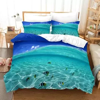 Scenic Ocean Home Textiles Digital Three-Piece American 3D Digital Printing GB-Single135cm200cm