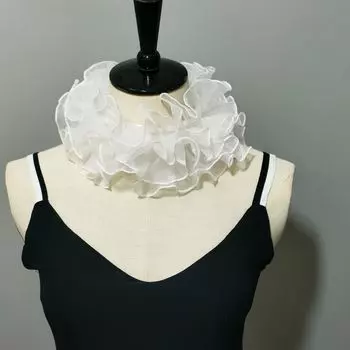 Сценическое фото, органза, поддельный воротник, воротник-жабо, воротник-грибок. белый
