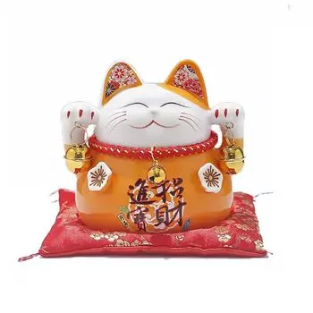 Счастливая кошка-копилка Хорошая прибавка денег Манекинеко Процветающий Открытие Интерьера Удача Подушка Кошка Подарок Украшение, Удача, Удача, Украшение, Бизнес,