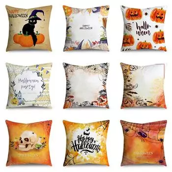 Счастливая Пасха Хэллоуин наволочка с принтом для дома, гостиной, дивана, украшение, квадратная наволочка из полиэстера 40X40CM