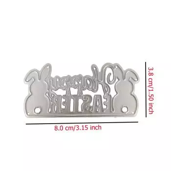 Счастливая Пасха рамка металлические трафареты серебристые трафареты кролик украшения Скрапбукинг тиснение карты бумажный ремесленный шаблон
