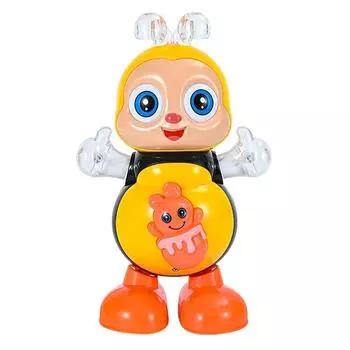 Счастливая пчелка Юнцы Электронная танцевальная игрушка, Интерактивная музыкальная обучающая игрушка со светом и музыкой, Работает от батареек, Батарейки в комплект не входят 1pc