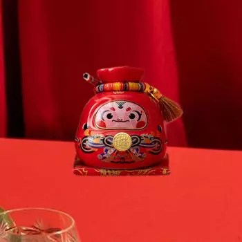 Счастливая сумка-копилка, подарочная коробка для хранения денег, керамическая статуэтка для стола, гостиной красный