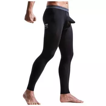 (Счастливчик)Мужские длинные брюки с разделенными пулями, тонкие сексуальные тонкие теплые брюки L чёрный