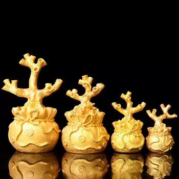 Счастливое дерево, богатство, желтое дерево, натуральные украшения денежного дерева, стиль бонсай, богатство, удача, украшения фэн-шуй, ремесло L